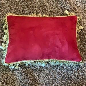 2 red and gold pillows